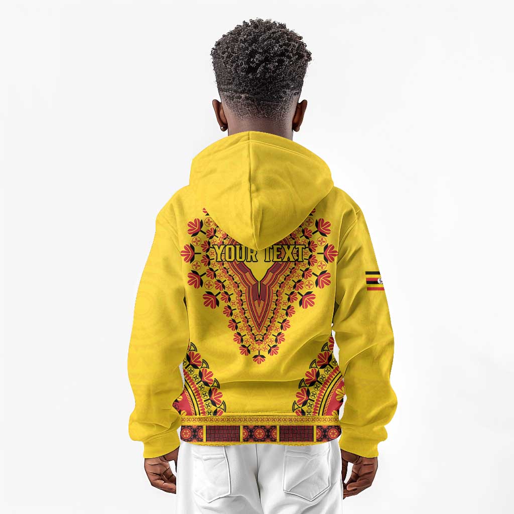 Personalized Afro Uganda Kid Hoodie African Dashiki Style - African Pride