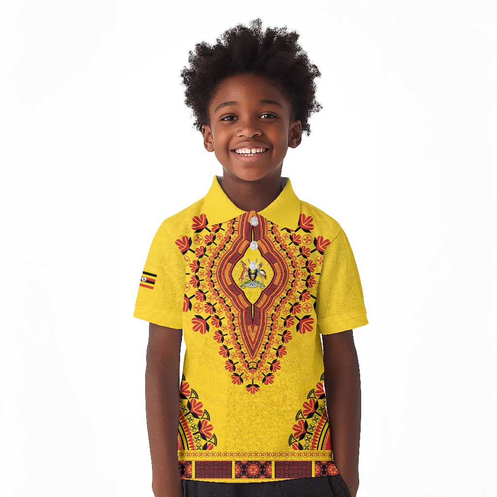 Personalized Afro Uganda Kid Polo Shirt African Dashiki Style - African Pride