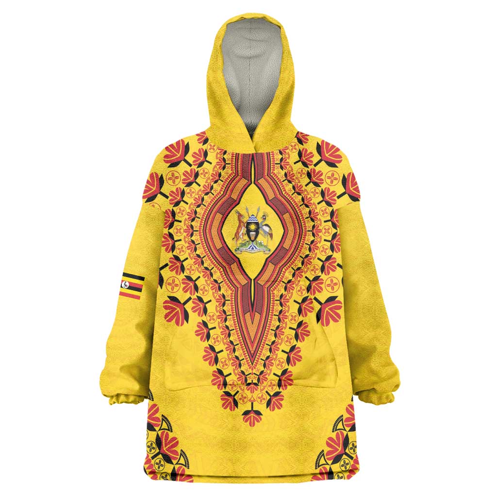 Personalized Afro Uganda Kid Wearable Blanket Hoodie African Dashiki Style - African Pride