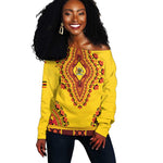 Personalized Afro Uganda Off Shoulder Sweater African Dashiki Style - African Pride