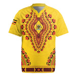 Personalized Afro Uganda Rugby Jersey African Dashiki Style - African Pride
