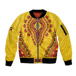 Personalized Afro Uganda Sleeve Zip Bomber Jacket African Dashiki Style - African Pride