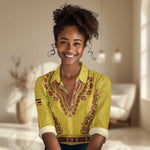 Personalized Afro Uganda Women Casual Shirt African Dashiki Style - African Pride