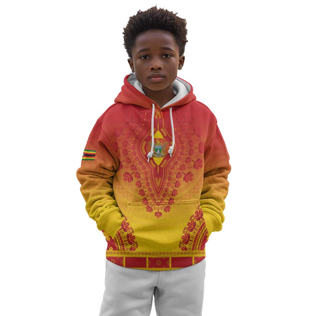 Personalized Afro Zimbabwe Kid Hoodie African Dashiki Style - African Pride