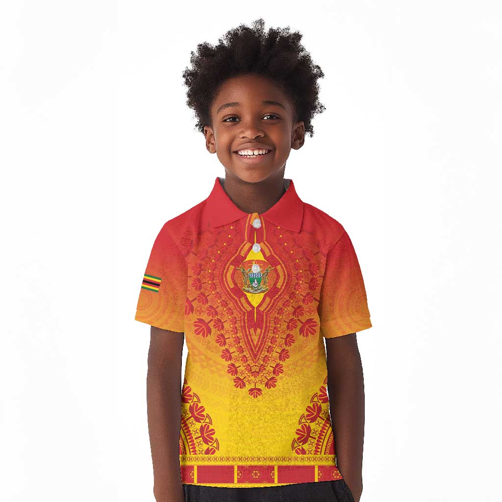 Personalized Afro Zimbabwe Kid Polo Shirt African Dashiki Style - African Pride