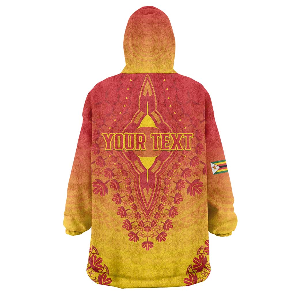 Personalized Afro Zimbabwe Kid Wearable Blanket Hoodie African Dashiki Style - African Pride