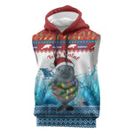 Personalised Cape Verde Christmas Sleeveless Hoodie Manatee Feliz Natal - African Pride