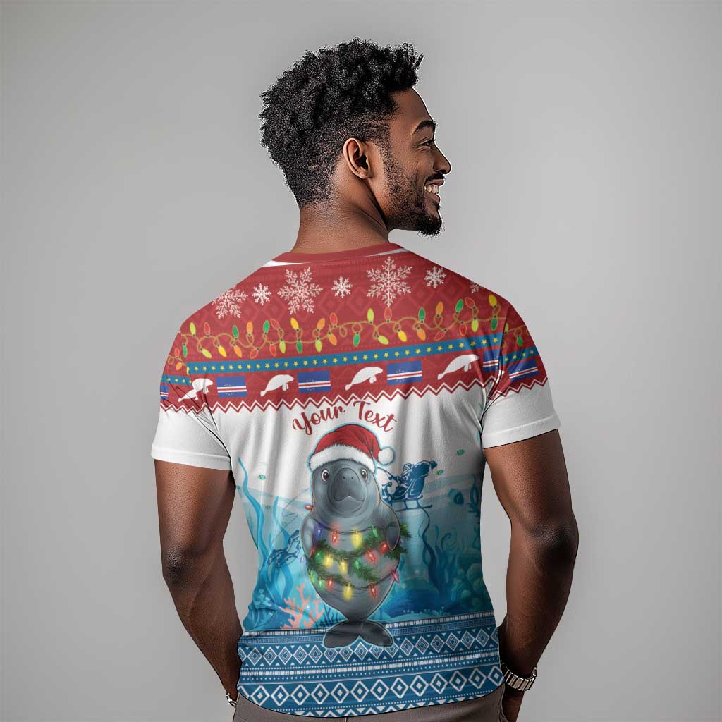 Personalised Cape Verde Christmas T shirt Manatee Feliz Natal