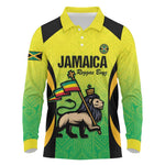 Custom Jamaica Football Long Sleeve Polo Shirt Go Champions