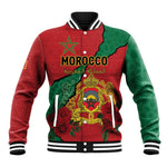 Personalised Morocco Baseball Jacket Coat Of Arms - Islamic Mix African Patterns