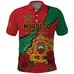 Personalised Morocco Polo Shirt Coat Of Arms - Islamic Mix African Patterns