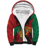 Personalised Morocco Sherpa Hoodie Coat Of Arms - Islamic Mix African Patterns