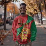 Personalised Morocco Sweatshirt Coat Of Arms - Islamic Mix African Patterns