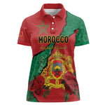 Personalised Morocco Women Polo Shirt Coat Of Arms - Islamic Mix African Patterns