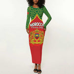 Personalized Morocco Fete du Trone Long Sleeve Bodycon Dress King Lion LT15
