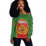 Personalized Morocco Fete du Trone Off Shoulder Sweater King Lion