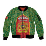 Personalized Morocco Fete du Trone Sleeve Zip Bomber Jacket King Lion