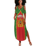 Personalized Morocco Fete du Trone Summer Maxi Dress King Lion