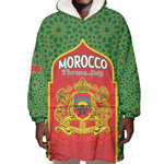 Personalized Morocco Fete du Trone Wearable Blanket Hoodie King Lion