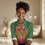 Personalized Morocco Fete du Trone Women Casual Shirt King Lion