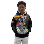 Personalized Eswatini Somhlolo Day Kid Hoodie Coat Of Arms With Map - African Pride
