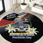 Eswatini Somhlolo Day Round Carpet Coat Of Arms With Map - African Pride