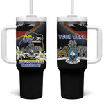 Personalized Eswatini Somhlolo Day Tumbler With Handle Coat Of Arms With Map - African Pride