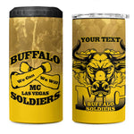 Personalized Buffalo Soldier 4 in 1 Can Cooler Tumbler African American Heroes - Yellow - African Pride