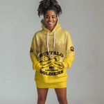 Personalized Buffalo Soldier Hoodie Dress African American Heroes - Yellow - African Pride