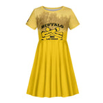 Personalized Buffalo Soldier Kid Short Sleeve Dress African American Heroes - Yellow - African Pride