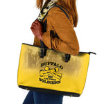 Buffalo Soldier Leather Tote Bag African American Heroes - Yellow - African Pride