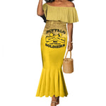 Personalized Buffalo Soldier Mermaid Dress African American Heroes - Yellow - African Pride