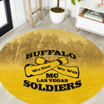 Buffalo Soldier Round Carpet African American Heroes - Yellow - African Pride
