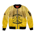 Personalized Buffalo Soldier Sleeve Zip Bomber Jacket African American Heroes - Yellow - African Pride