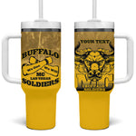 Personalized Buffalo Soldier Tumbler With Handle African American Heroes - Yellow - African Pride