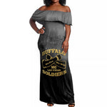 Personalized Buffalo Soldier Off Shoulder Maxi Dress African American Heroes - Black - African Pride