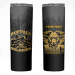 Personalized Buffalo Soldier Skinny Tumbler African American Heroes - Black - African Pride