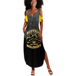 Personalized Buffalo Soldier Summer Maxi Dress African American Heroes - Black - African Pride