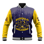 Personalized Buffalo Soldier Baseball Jacket African American Heroes - Navy Blue - African Pride