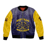 Personalized Buffalo Soldier Bomber Jacket African American Heroes - Navy Blue - African Pride