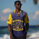 Personalized Buffalo Soldier Hawaiian Shirt African American Heroes - Navy Blue - African Pride