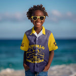 Personalized Buffalo Soldier Kid Hawaiian Shirt African American Heroes - Navy Blue - African Pride