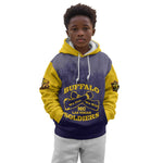 Personalized Buffalo Soldier Kid Hoodie African American Heroes - Navy Blue - African Pride