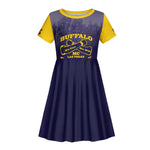 Personalized Buffalo Soldier Kid Short Sleeve Dress African American Heroes - Navy Blue - African Pride