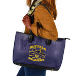 Buffalo Soldier Leather Tote Bag African American Heroes - Navy Blue - African Pride