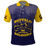 Personalized Buffalo Soldier Polo Shirt African American Heroes - Navy Blue - African Pride