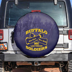 Buffalo Soldier Spare Tire Cover African American Heroes - Navy Blue - African Pride