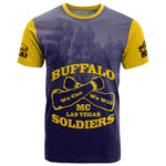 Personalized Buffalo Soldier T shirt African American Heroes - Navy Blue - African Pride