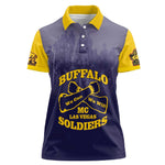 Personalized Buffalo Soldier Women Polo Shirt African American Heroes - Navy Blue - African Pride