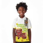 Melkam Enkutatash Ethiopian Kid Polo Shirt Kebero Drum With Adey Abeba Flower - African Pride
